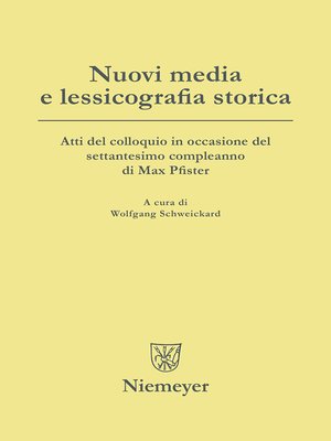 cover image of Nuovi media e lessicografia storica